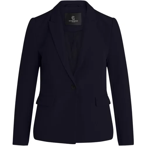 Dunkelblaue Blazer mit Klappentaschen , Damen, Größe: M - Bruuns Bazaar - Modalova