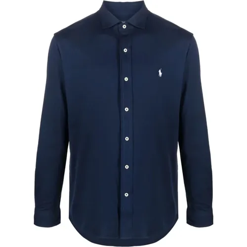 Blaues Casual Langarm Sportshirt - Polo Ralph Lauren - Modalova