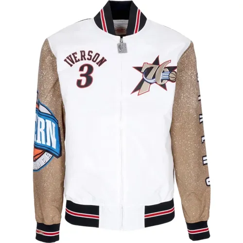 NBA Burst Bomber Jacket Allen Iverson , male, Sizes: XL, L, M - Mitchell & Ness - Modalova