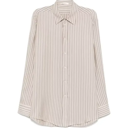 Luxurious Silk Shirt with Vertical Stripes , male, Sizes: L, S - The Row - Modalova