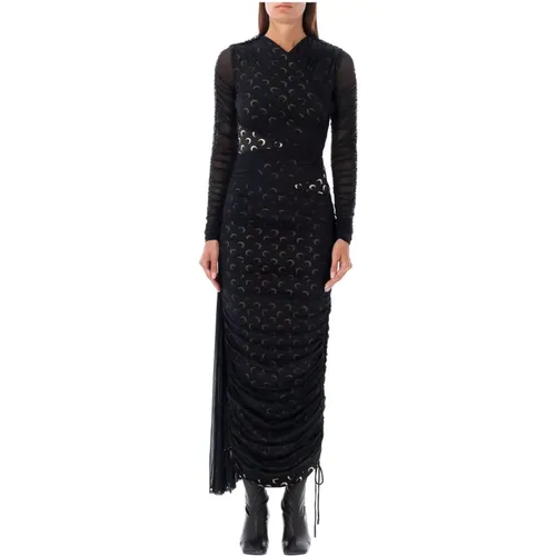 Draped Midi Dress Aw24 , female, Sizes: S - Marine Serre - Modalova