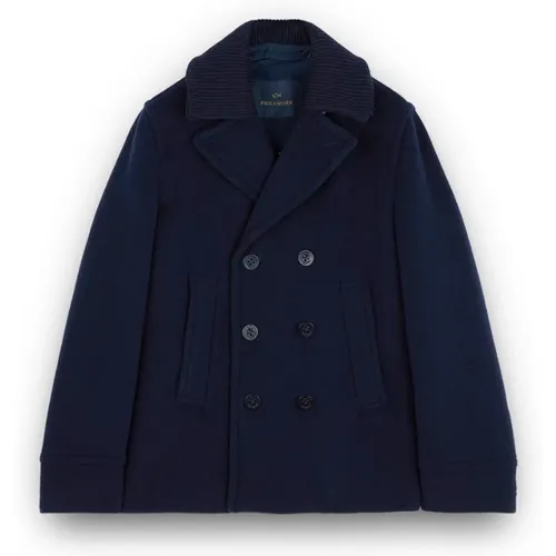 Double-Breasted Coats, male, , Size: 2XL Wool and Cashmere Peacoat - PAUL & SHARK - Modalova
