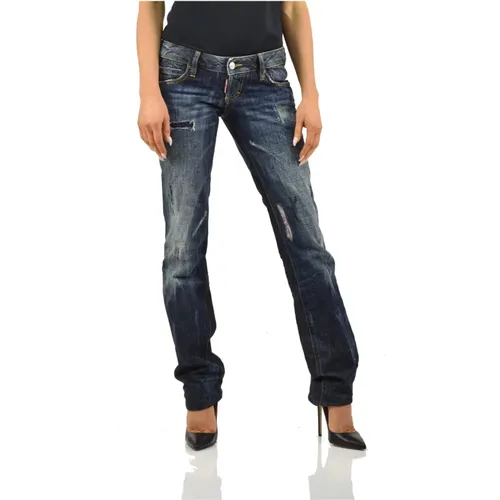 Vintage Stonewashed Straight Jeans für Frauen - Dsquared2 - Modalova