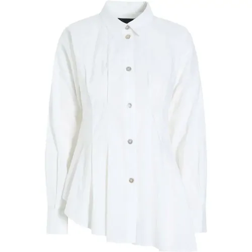 Core Cotton Asymmetrische Weiße Bluse , Damen, Größe: S - Bitte Kai Rand - Modalova