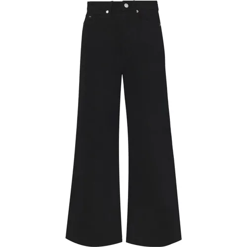 Schwarze Logo Patch Cropped Flared Jeans , Damen, Größe: XL - Proenza Schouler - Modalova
