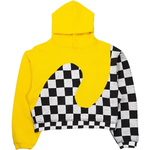 Gelbes Checker Swirl Sweatshirt , Herren, Größe: L - ERL - Modalova
