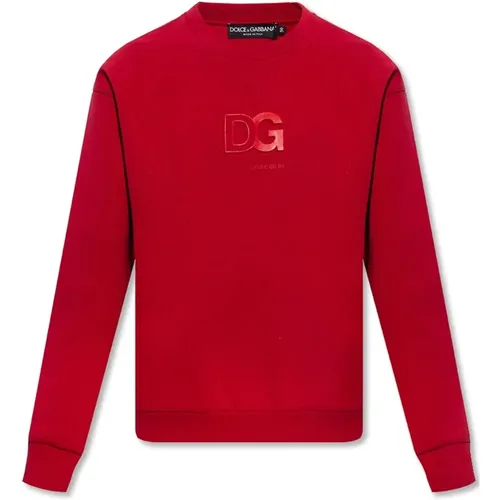 Logo Sweatshirt with Ribbed Trims , male, Sizes: S - Dolce & Gabbana - Modalova