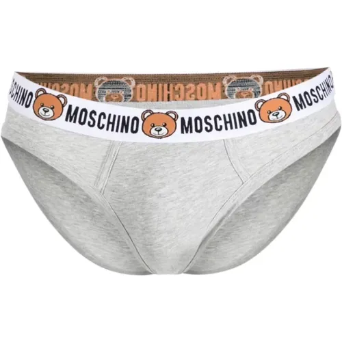 Bottoms, male, , Size: 2XL Grey Teddy Bear Briefs - Moschino - Modalova