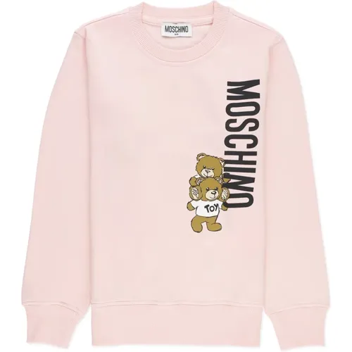 Rosa Teddybär Crewneck Pullover - Moschino - Modalova