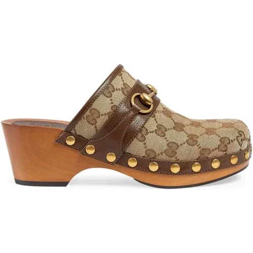 Studded Beige Sandals , female, Sizes: 3 UK - Gucci - Modalova