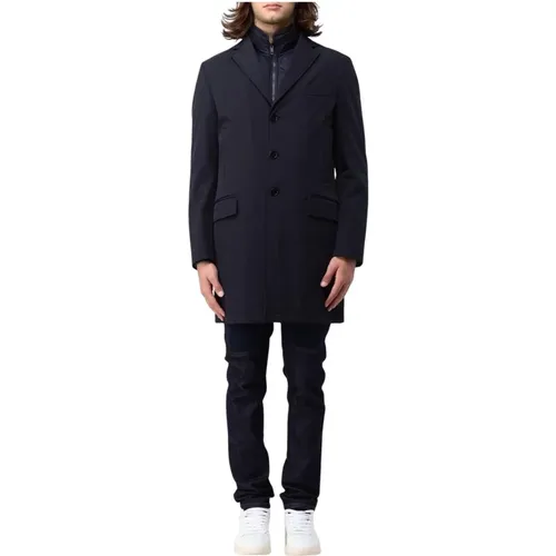 Single-Breasted Coats, male, , Size: XL Detachable Liner Overcoat - Fay - Modalova