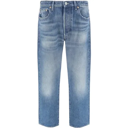 Straight Jeans, male, , Size: W32 Washed Denim Jeans - Valentino - Modalova