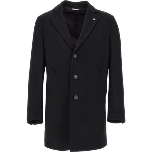 Single-Breasted Coats, male, , Size: 2XL Wool Blend Coat - Manuel Ritz - Modalova