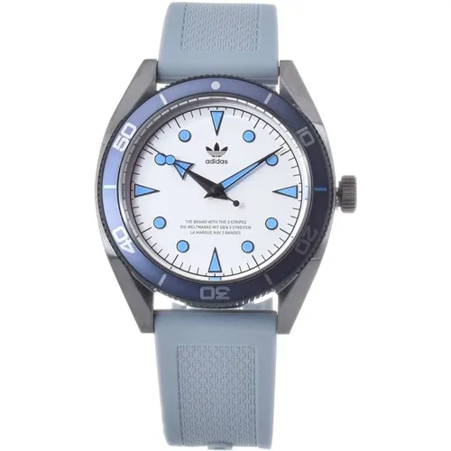 Watches, male, , Size: ONE SIZE Grey Silicone Quartz Watch Edition Two - Adidas - Modalova