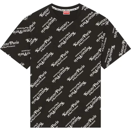 Schwarzes Monogram T-Shirt , Herren, Größe: S - Kenzo - Modalova