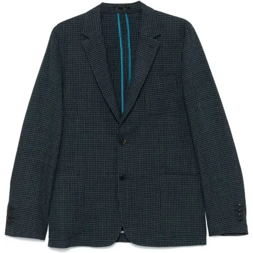 Check Pattern Wool Jacket , male, Sizes: L, 4XS - Paul Smith - Modalova