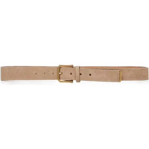 Belts, male, , Size: 100 CM Suede Belt with Square Buckle - BRUNELLO CUCINELLI - Modalova