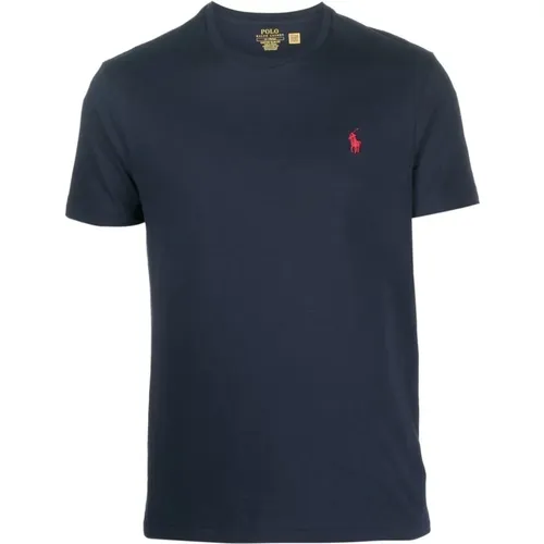 T-Shirts, male, , Size: S T-shirt with Red Pony Logo - Polo Ralph Lauren - Modalova