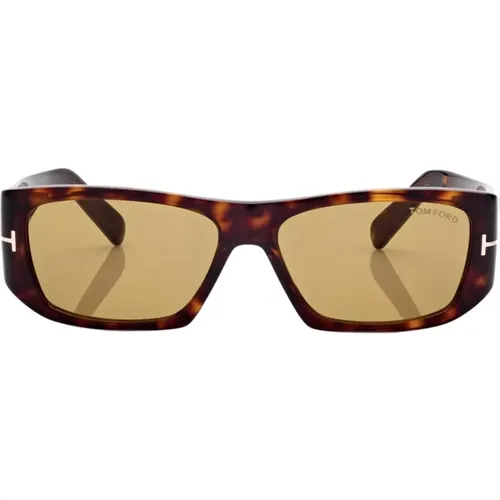 Tortoise Square Sunglasses , female, Sizes: 56 MM - Tom Ford - Modalova