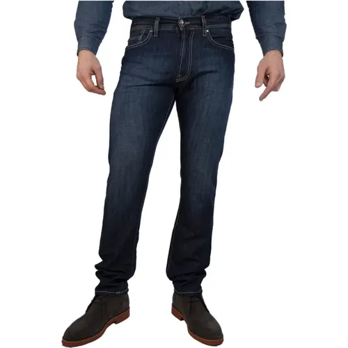Dark Wash High-Waisted Jeans , male, Sizes: W34, W35 - Roy Roger's - Modalova