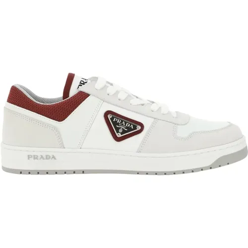 Sneakers, male, , Size: 7 US Leather Logo Sneakers - Prada - Modalova