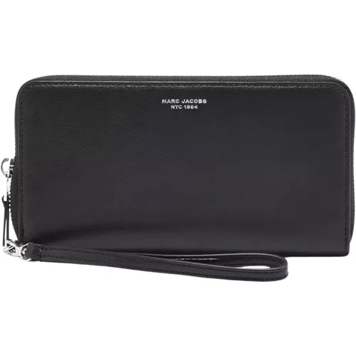 Leather Wallet with Internal Compartments and Removable Wrist Strap , female, Sizes: ONE SIZE - Marc Jacobs - Modalova