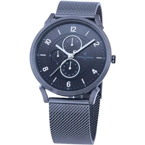 Watches, male, , Size: ONE SIZE Gunmetal Stainless Steel Analog Watch - Pierre Cardin - Modalova