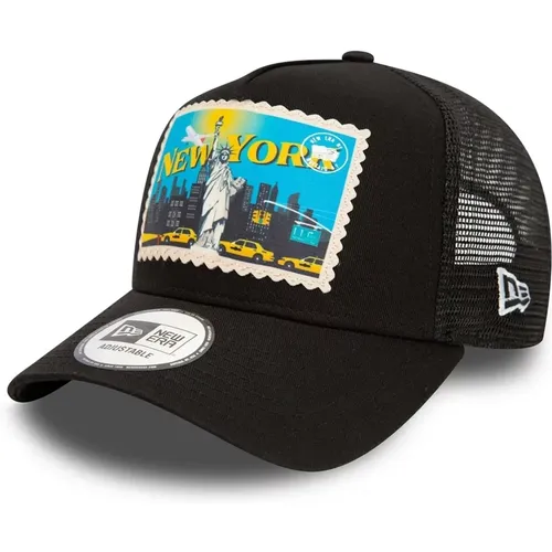 Schwarze New York Postkarte Trucker Cap - new era - Modalova