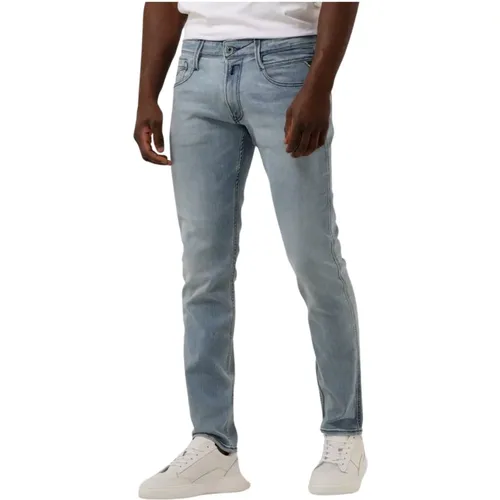 Slim Fit Hellblaue Jeans , Herren, Größe: W36 L34 - Replay - Modalova