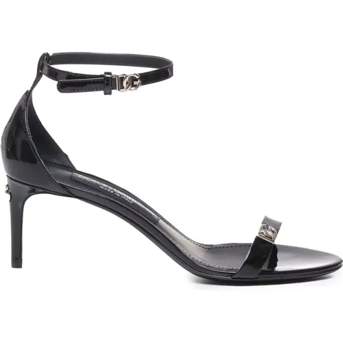 Mirror Effect Leather Sandals , female, Sizes: 5 UK, 5 1/2 UK - Dolce & Gabbana - Modalova
