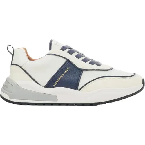 Eco-Dover White Blue Sneakers , male, Sizes: 9 UK, 10 UK, 8 UK, 7 UK - Alexander Smith - Modalova