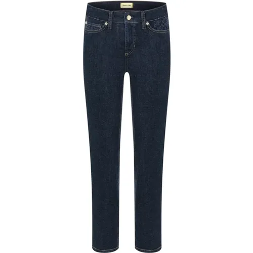 Dunkelblaue Cropped Denim Hose , Damen, Größe: L - CAMBIO - Modalova