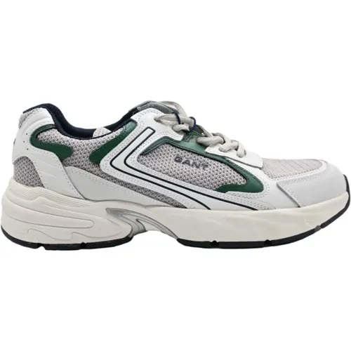 White Leather Mesh Sneakers , male, Sizes: 10 UK, 9 UK - Gant - Modalova