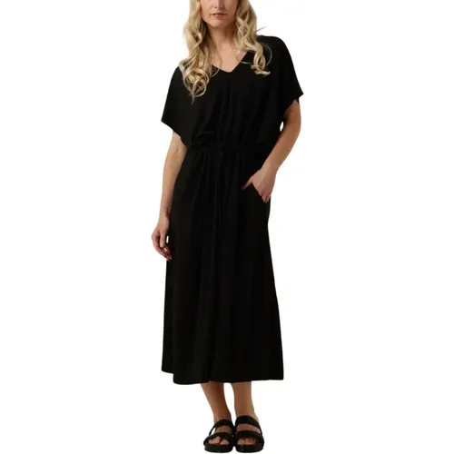 Schwarzes Midi Modal Kleid Trina , Damen, Größe: XS - Minus - Modalova