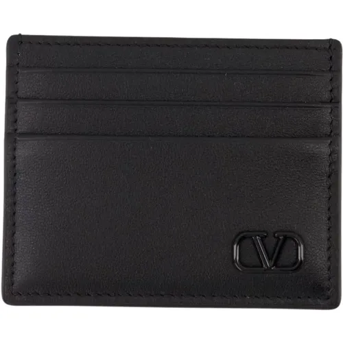 Wallets & Cardholders, male, , Size: ONE SIZE VLogo Card Holder Leather - Valentino Garavani - Modalova