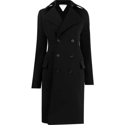 Double-Breasted Wool Coat , female, Sizes: XS - Bottega Veneta - Modalova