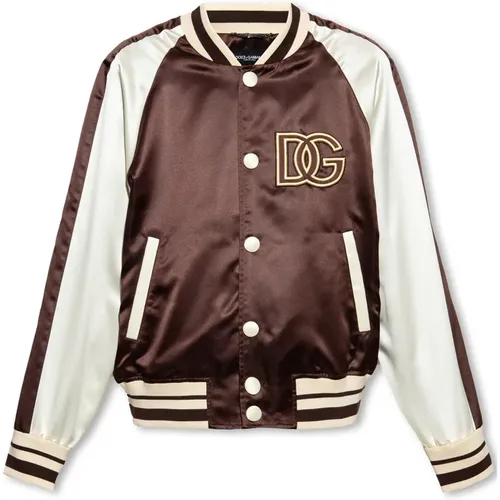 Satin bomber jacket , male, Sizes: XL - Dolce & Gabbana - Modalova