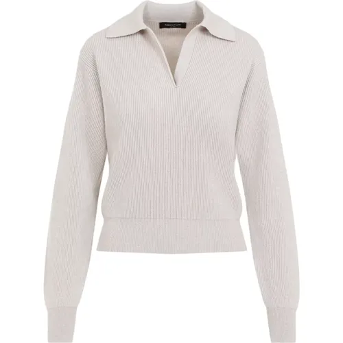 Greige Polo Neck Sweater , Damen, Größe: S - Fabiana Filippi - Modalova