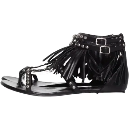 Pre-owned Sandals, female, , Size: 9 1/2 US Pre-owned Leather sandals - Saint Laurent Vintage - Modalova