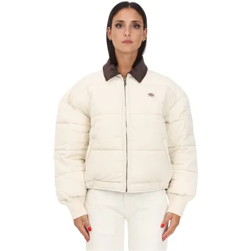 Cream Bomber Jacket with Ribbed Collar , female, Sizes: S, M - Dickies - Modalova