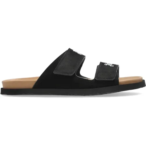 Sliders, male, , Size: 8 US Slides with logo - Palm Angels - Modalova