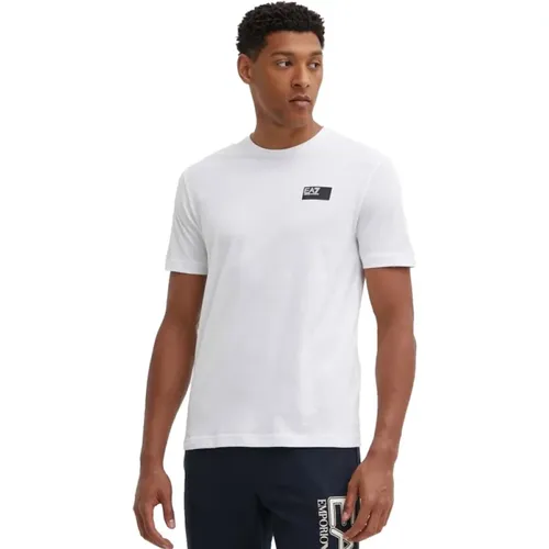 Grafisches SS-T-Shirt in Weiß , Herren, Größe: XS - Armani - Modalova