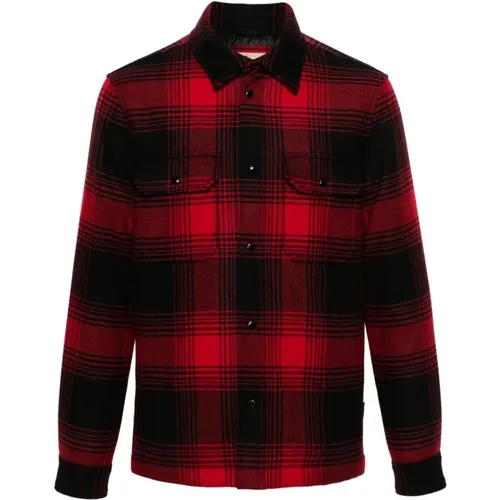 Rotes Gepolstertes Karohemd , Herren, Größe: XL - Woolrich - Modalova