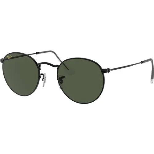 Sunglasses, male, , Size: 47 MM Round Metal Sunglasses Green - Ray-Ban - Modalova