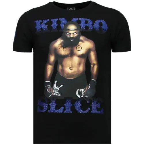 Kimbo Slice Rhinestone - Man T shirt - 5766Z , male, Sizes: S, M, L, 2XL - Local Fanatic - Modalova