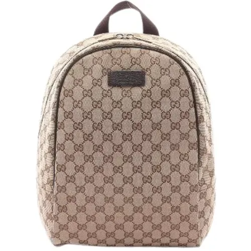 Pre-owned Backpacks, female, , Size: ONE SIZE Pre-owned Vintage Canvas Backpack - Gucci Vintage - Modalova