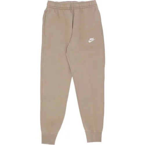 Sweatpants, male, , Size: L Khaki Fleece Jogger Tracksuit Pants - Nike - Modalova