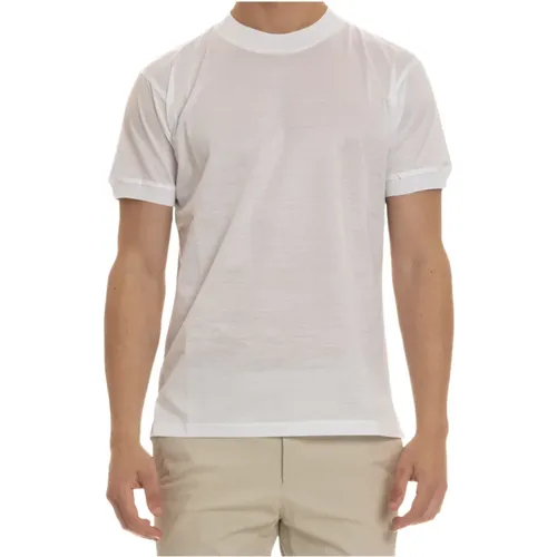 Weiße Mercerisierte Baumwoll-T-Shirt-Polo , Herren, Größe: XL - Tagliatore - Modalova