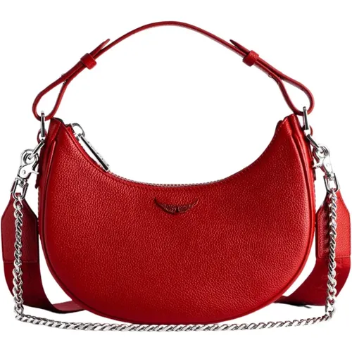 Rote Moonrock Power Lederhandtasche für Frauen , Damen, Größe: ONE Size - Zadig & Voltaire - Modalova
