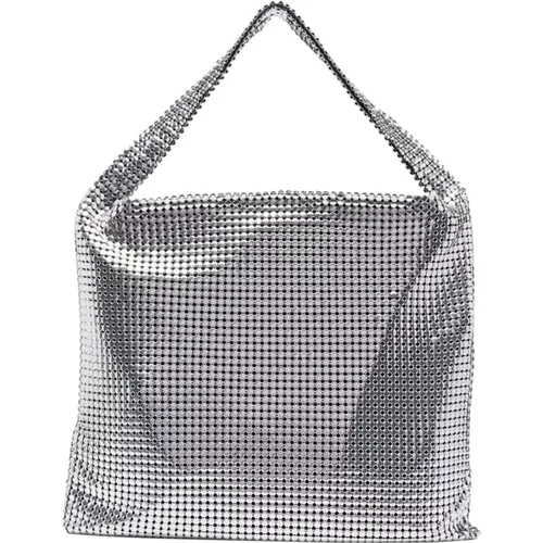 Handbags, female, , Size: ONE SIZE Silver Pixel Tote Bag - Paco Rabanne - Modalova